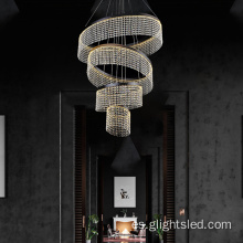 Araña de iluminación colgante moderna de cristal de lujo personalizada
